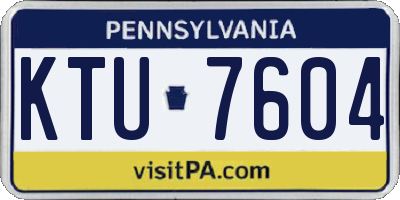 PA license plate KTU7604