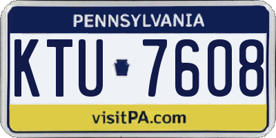 PA license plate KTU7608