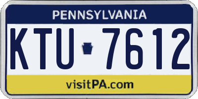 PA license plate KTU7612