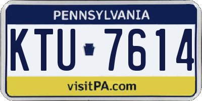 PA license plate KTU7614