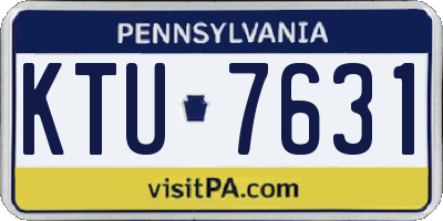 PA license plate KTU7631