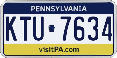 PA license plate KTU7634