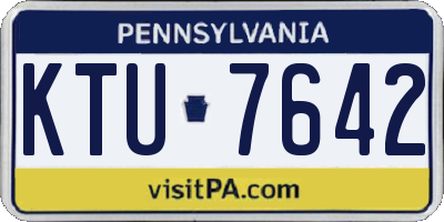 PA license plate KTU7642