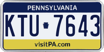 PA license plate KTU7643
