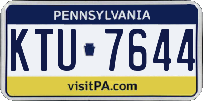 PA license plate KTU7644
