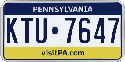 PA license plate KTU7647