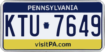 PA license plate KTU7649