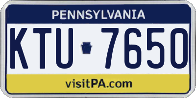 PA license plate KTU7650