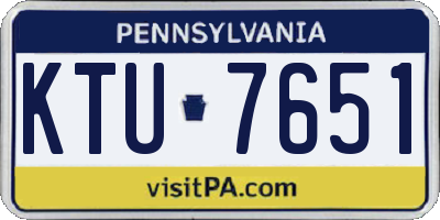 PA license plate KTU7651