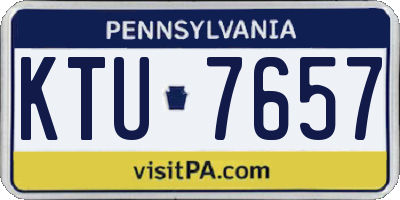 PA license plate KTU7657