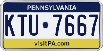 PA license plate KTU7667