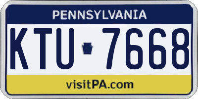 PA license plate KTU7668