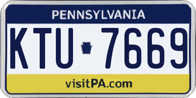 PA license plate KTU7669