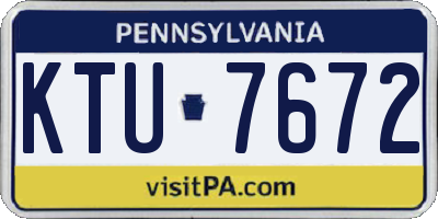 PA license plate KTU7672