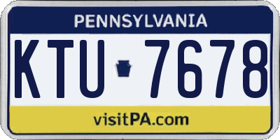 PA license plate KTU7678