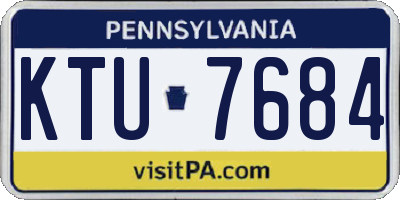 PA license plate KTU7684