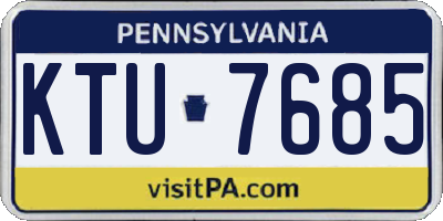 PA license plate KTU7685