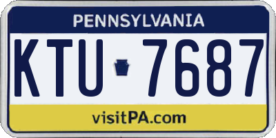 PA license plate KTU7687