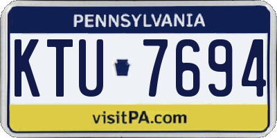 PA license plate KTU7694