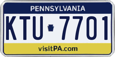 PA license plate KTU7701