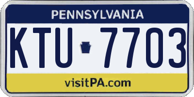 PA license plate KTU7703
