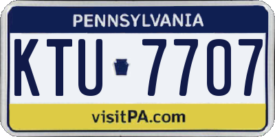 PA license plate KTU7707