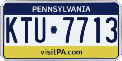 PA license plate KTU7713