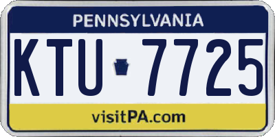 PA license plate KTU7725