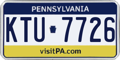 PA license plate KTU7726