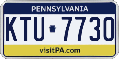 PA license plate KTU7730