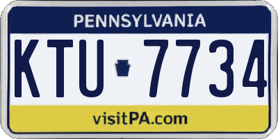 PA license plate KTU7734