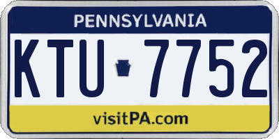 PA license plate KTU7752