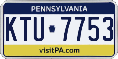 PA license plate KTU7753