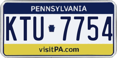 PA license plate KTU7754