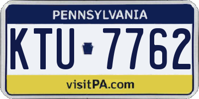 PA license plate KTU7762