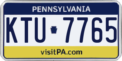 PA license plate KTU7765