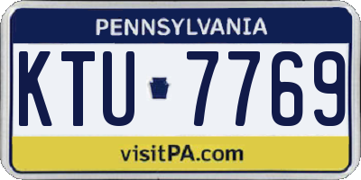 PA license plate KTU7769