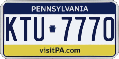 PA license plate KTU7770