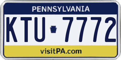 PA license plate KTU7772