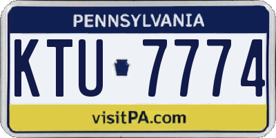 PA license plate KTU7774