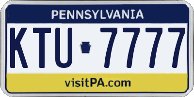 PA license plate KTU7777