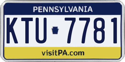 PA license plate KTU7781