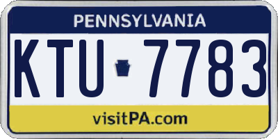 PA license plate KTU7783