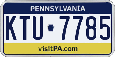 PA license plate KTU7785