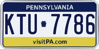 PA license plate KTU7786