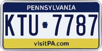 PA license plate KTU7787