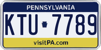 PA license plate KTU7789