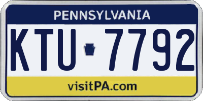 PA license plate KTU7792