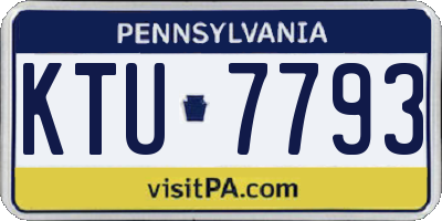 PA license plate KTU7793