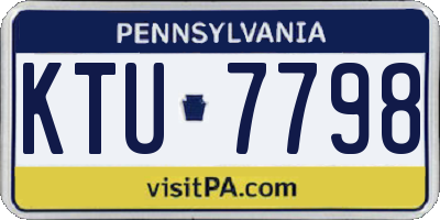 PA license plate KTU7798